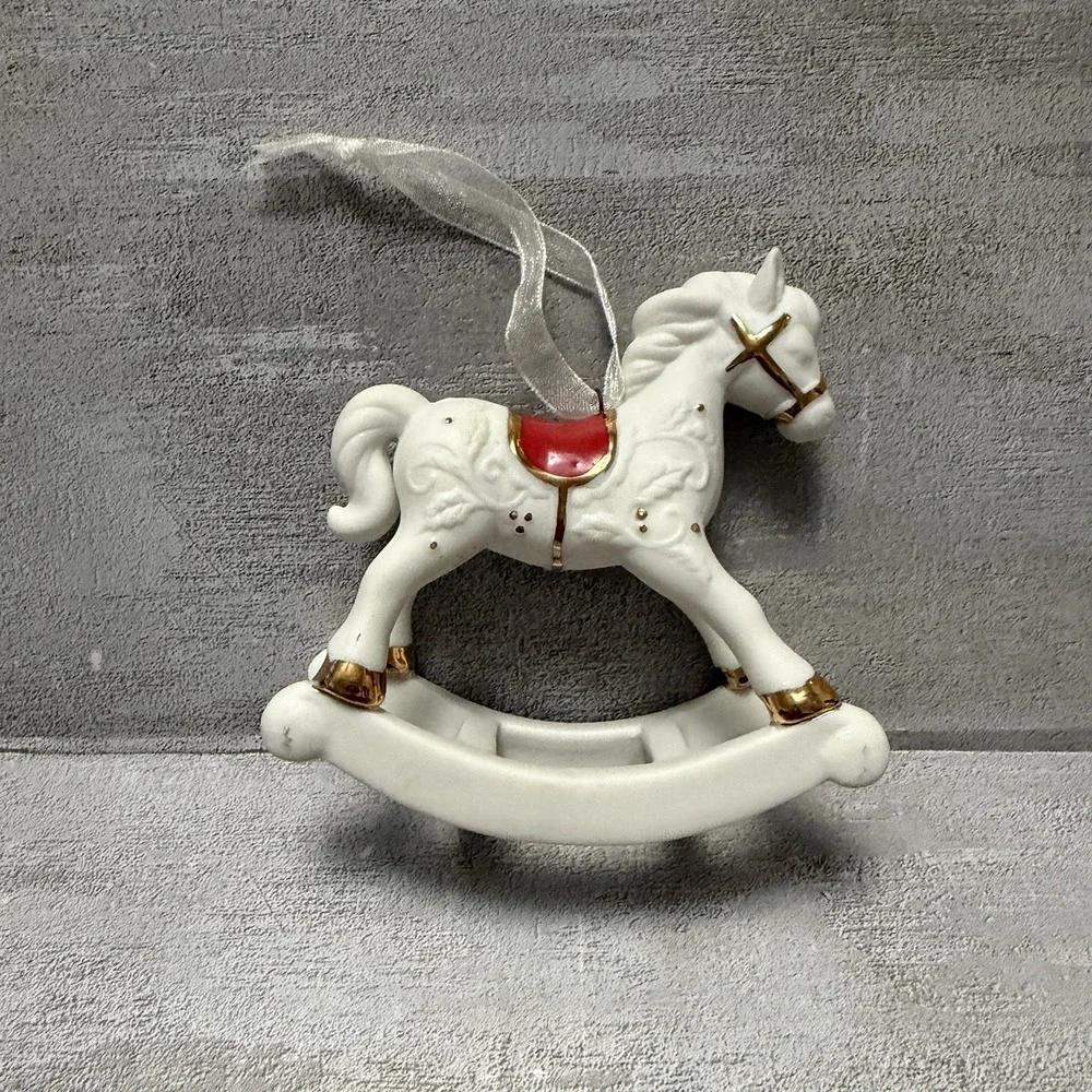 Hallmark Keepsake 2019 Baby's First Christmas Rocking‎ Horse Porcelain Ornament